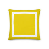 Yellow Cushion with White Border Decorative Accent Throw Pillow Cushion, Throw Pillows, $ 49.50, A Moment Of Now™